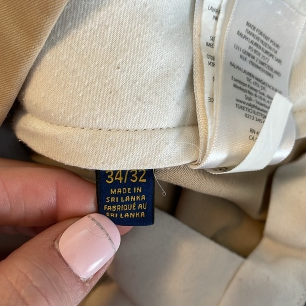 Polo Golf Ralph Lauren Cotton Twill with Stretch Khaki Tan Pants Size 34/32 - Picture 16 of 16